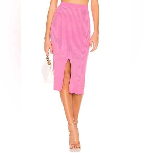 Free People x Revolve Pink Skyline Midi Skirt M EUC - Picture 4 of 7